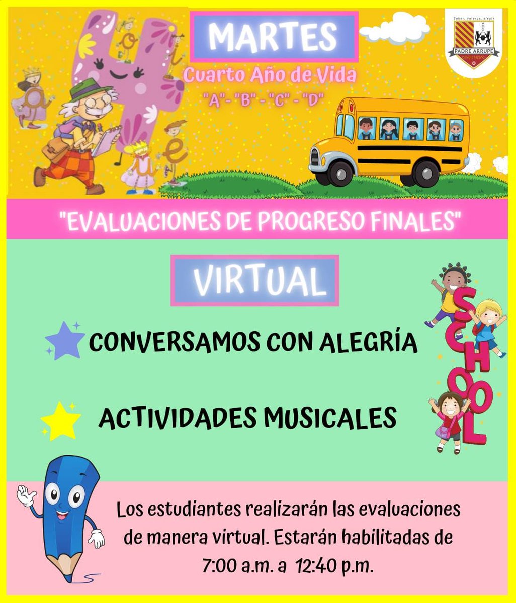 glendi_rivera's tweet photo. 🔊Queridos y queridas estudiantes, iniciamos nuevamente la hermosa aventura de aprender, te invito a que el día de mañana 25 de octubre realices tu evaluación final de Conversamos con Alegría y Actividades Musicales. 
🔍Visita nuestra WEB:
https://t.co/uaR6rExscP https://t.co/fveF61SuOT