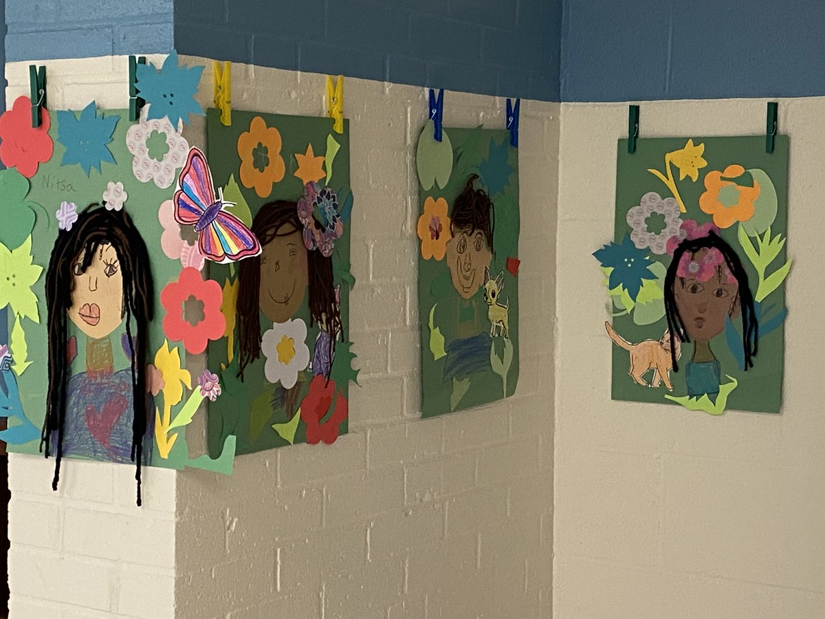 Lingerfeldtcats's tweet photo. Wildcat art projects after studying Frida Kahlo.  #tellyourstory @GCSElementary https://t.co/ISHOeLKQSN