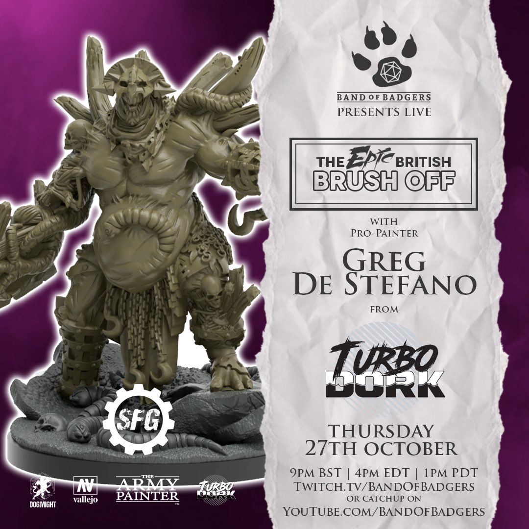 Tune in to The Epic British Brush Off hosted by @bandofbadgers this coming Thursday to hear me ramble about paint while trying to paint at the same time! For y'all in Texas it will be at 3 PM CST on their Twitch.