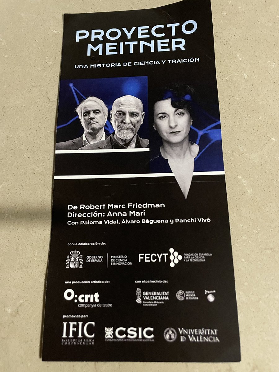 mcastigarcia's tweet photo. @UniversidadeUSC @IGFAE_HEP @CSIC @UV_EG @TeatreCRIT @GVAivc @IFICorpuscular @FECYT_Ciencia @CienciaGob Marabilloso #ProyectoMeitner e fantástica interpretación 👏👏.Parabéns e grazas por achegar un anaco da historia da #física pouco coñecida. https://t.co/p2PZgiMJ7m