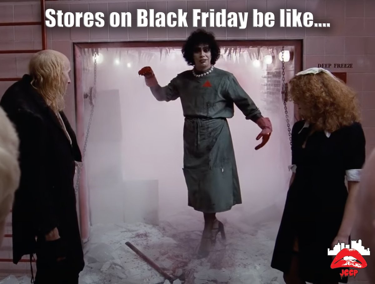 jccppgh's tweet photo. Nothing whatsoever to see here.....
#MemeMonday #BlackFriday #RockyHorror #RHPS #Shadowcast #JCCPPGH #OneFromTheVaults https://t.co/KrRct9QzCh