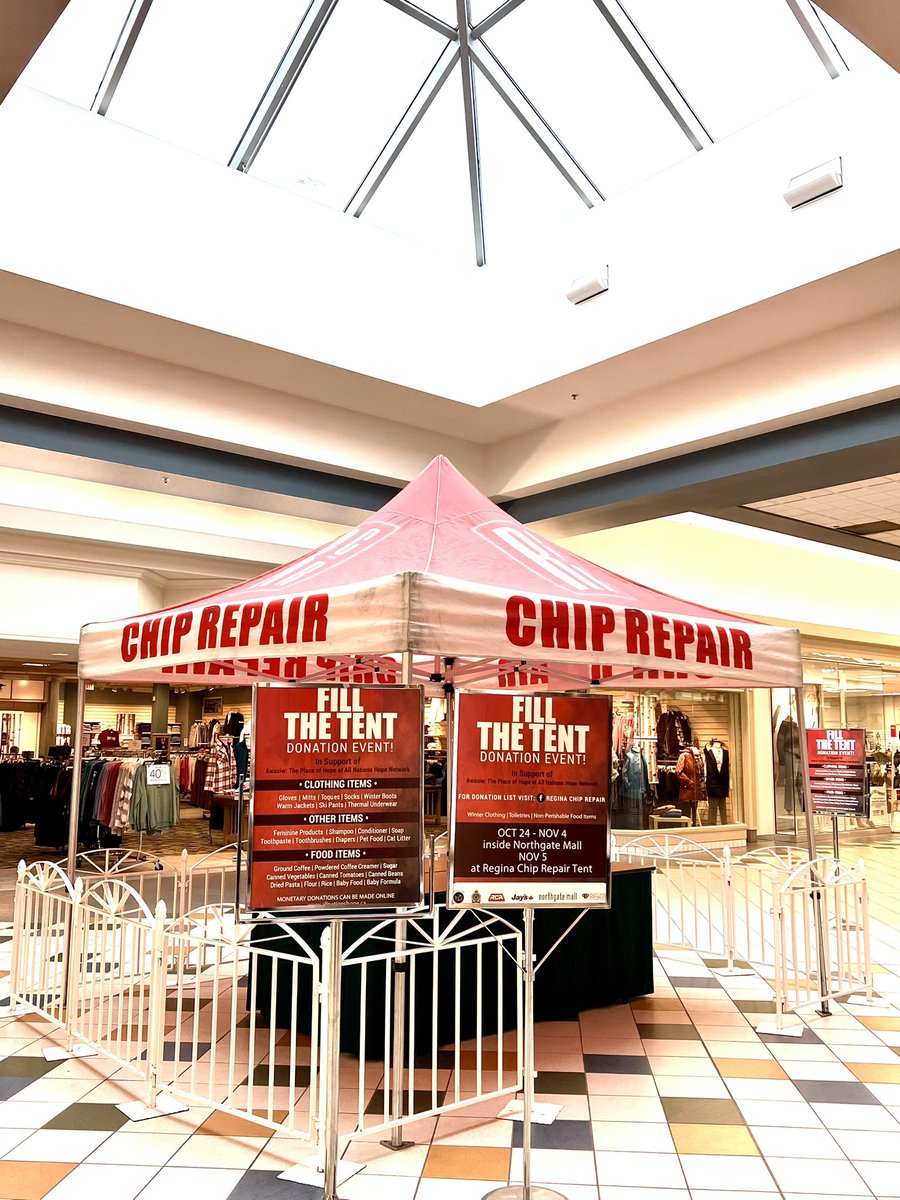 The tent  ⛺️ is set up at Northgate Mall for All Nations Hope Network to receive donations!!
From Monday, October 24th to Friday,  November 4th, you will be able to drop off your donations.
On Saturday, November 5th you will catch us outside at our tent. 
#fillthetentevent