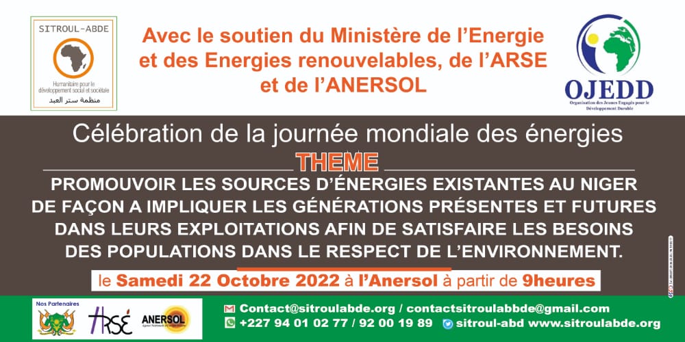 sitroul's tweet photo. Le Consortium de l’ONG sitroul-Abde et OJEDD Niger ont Célébrées la journée mondiale des énergies cette journée a été l’occasion pr les jeunes participants d’être éclairés par Albert Wright sur l’évolution des sources des énergies  renouvelable au Niger ensuite une Visite guidée https://t.co/8c93a6RAAp