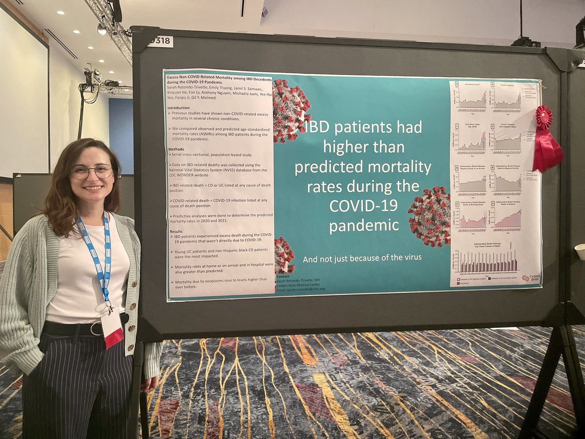 Grateful to <a href="/AmCollegeGastro/">ACG</a> and <a href="/GilMelmedMD/">Gil Y. Melmed, MD, MS</a> for the opportunity to present this research! Full manuscript coming soon 🤞🏻 #IBD #Covid_19 #excessdeaths #ACG2022