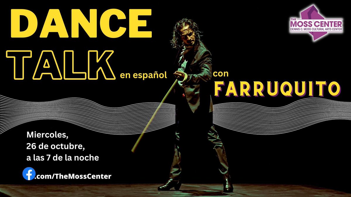 Join us for a 🕺Dance Talk🎙️ with Farruquito in Spanish❗️ Moderated by Dance Critic Orlando Taquechel👏 on Wednesday, October 26 at 7pm🗓️ on The Moss Center Facebook page.
.
#theMossCenter #miamidadearts #miamidance