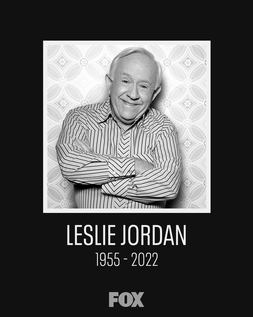 We are shocked and devastated by today’s tragic passing of Leslie Jordan. Leslie carried an infectious exuberance, indelible sense of humor, and gifted us with countless memories that will last forever. We extend our most profound sympathies to Leslie’s family, friends, and fans.