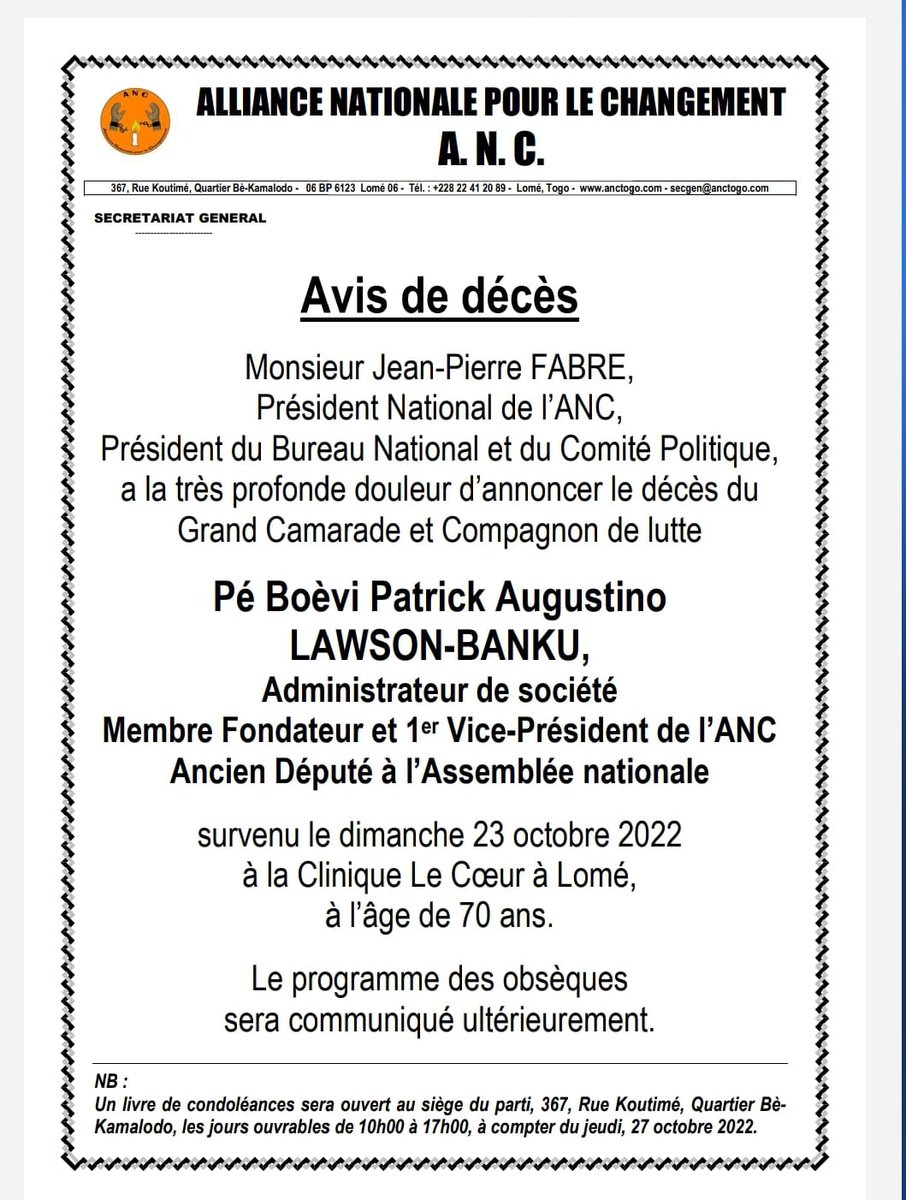 ANC-TOGO (@anctogo) on Twitter photo 