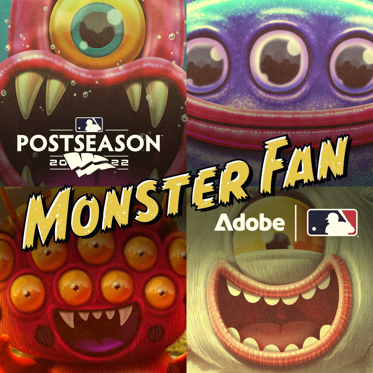 Adobe's tweet photo. Want to go to a #WorldSeries game? Grab some monster fan art for your favorite team at  https://t.co/wmRDJitYe1 and share it with #adobemonsterfan for a chance to win. https://t.co/sJfs3P2zgY