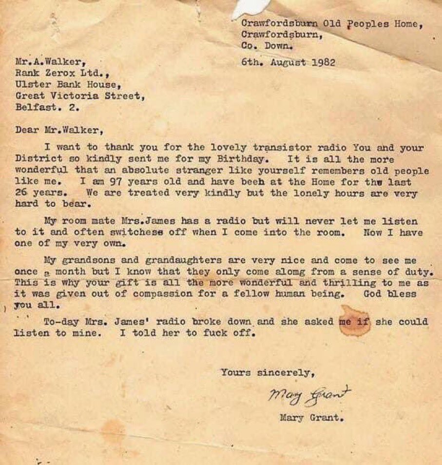 Still the best letter ever written.