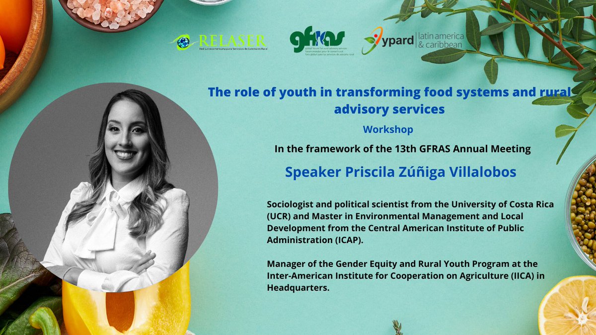 YPARD_LAC's tweet photo. 📣Join us tomorrow for our hybrid workshop on "The role of youth in food systems transformation and rural extension services"

This workshop will take place during the GFRAS 13th Annual Meeting and can be attended online and in-person! 

More 👉 https://t.co/6PQIinEKDq https://t.co/1aVpqQdh2q