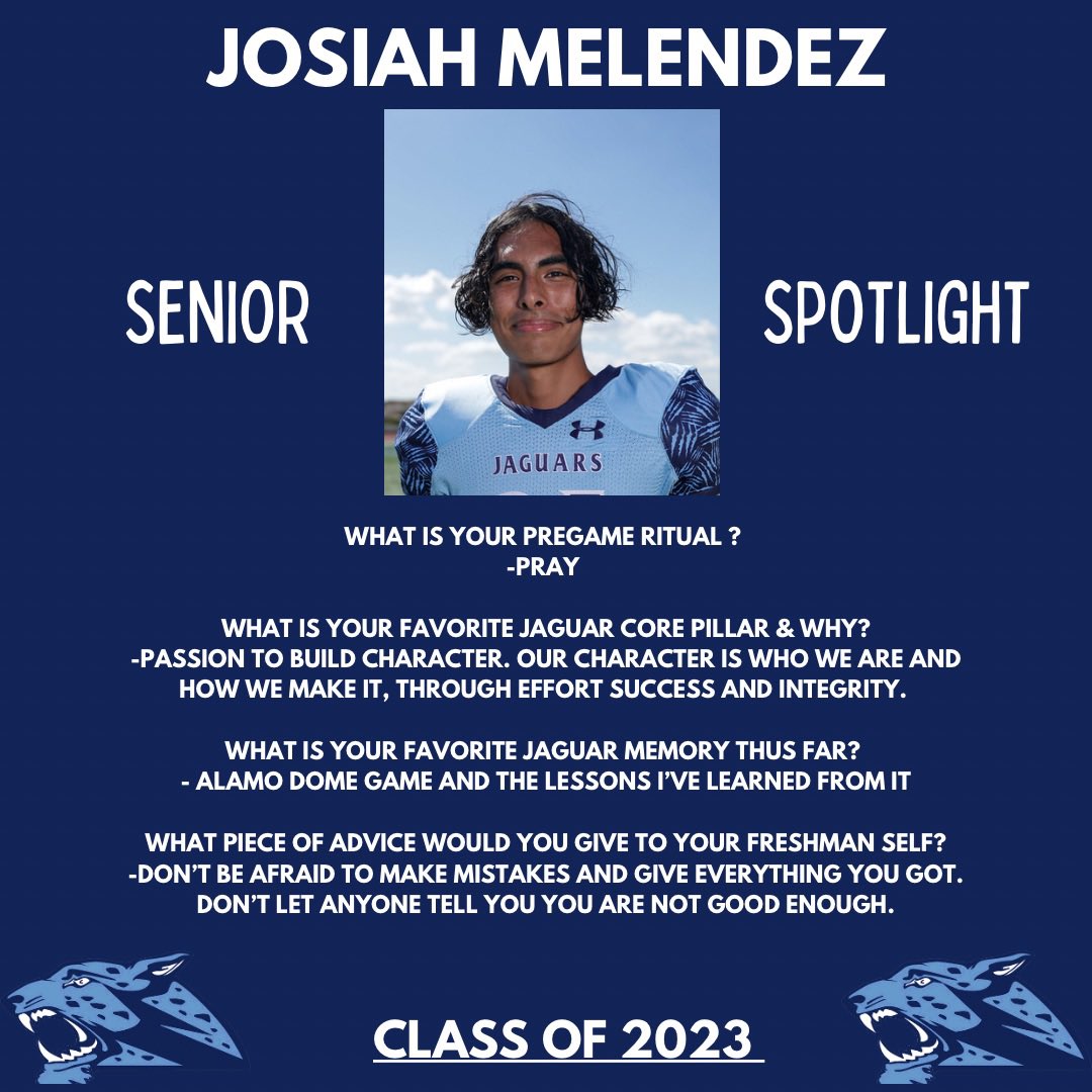 Senior Spotlight Of The Week 🐆💨🔥 #JaguarPride @JPApride @CTJohnsonHigh @NeisdAthletics