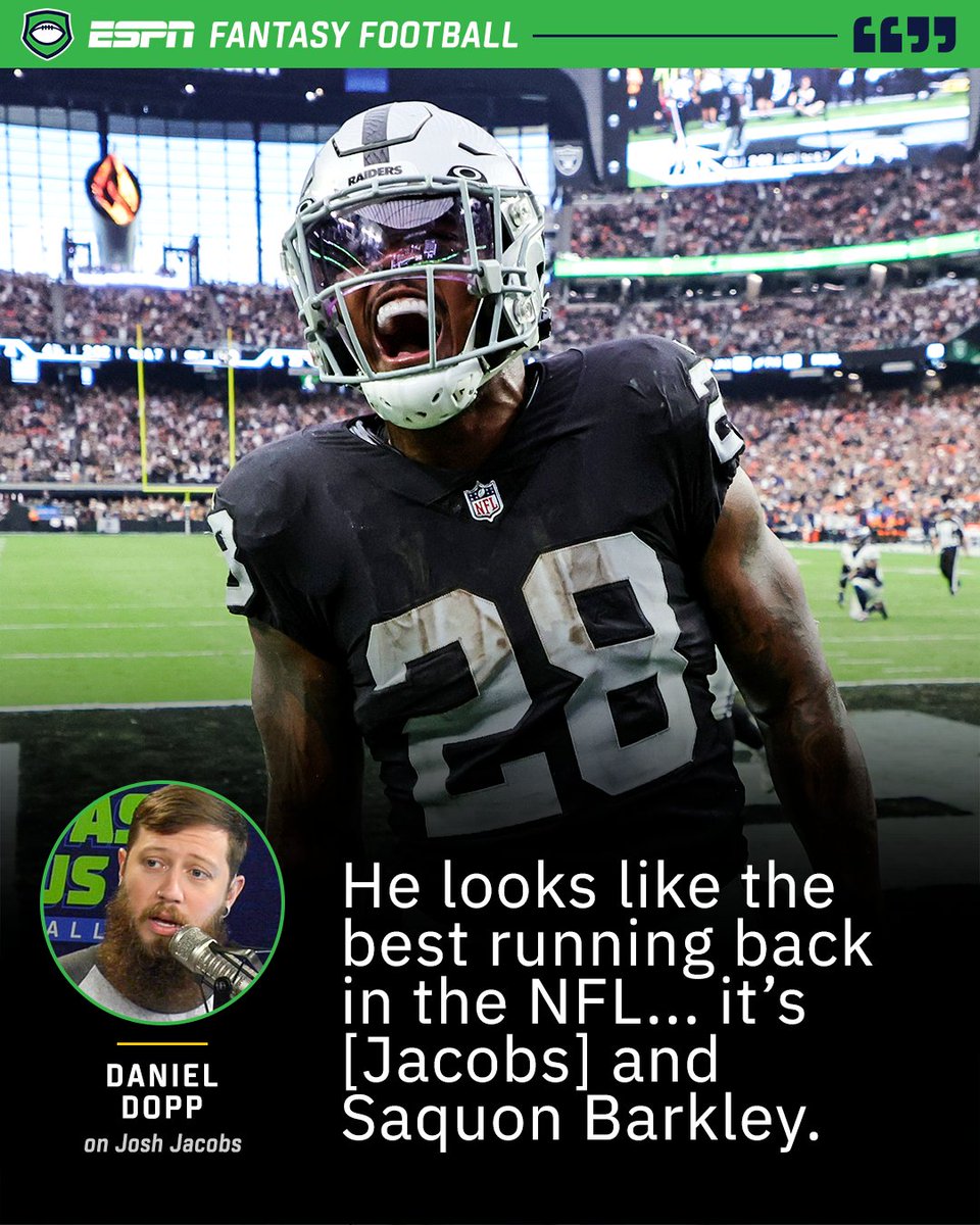 ESPNFantasy's tweet photo. Josh Jacobs is him 😤 https://t.co/OFwpAuijgE