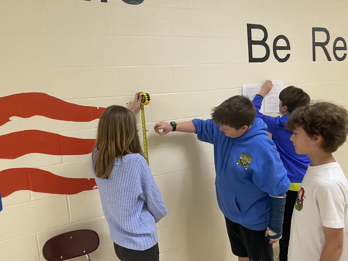 MrsLCumming's tweet photo. Mathematicians in Mrs. Harte’s classes are taking their learning to the halls as they collect data for their current problem sets. Great connection with their math and science skills #msdr9 #bmspatriotproud @BernardMiddle https://t.co/hRzYOQerqu