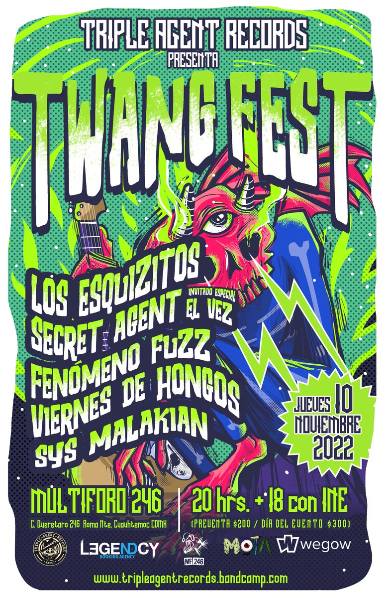 SurfSecretAgent's tweet photo. INVITAMOS A LA PRENSA DE CDMX
jueves 3 noviembre 3-5pm #MUSEODELPULQUE
#TwangFest 10 noviembre Multiforo 246 @esquizitos @SurfSecretAgent (@tweetELVEZ), @fenomenofuzz ,@Viernesdehongos, @sysmalakian BOLETOS https://t.co/wM25CjmDz0
https://t.co/gfPlHmJrbw https://t.co/424xF4YJoU