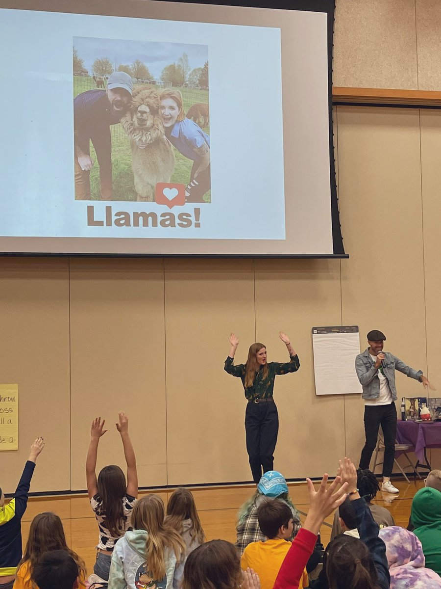dustdancestoo's tweet photo. What an amazing start to our week of school visits in Indiana!

The BIGGEST thank you to @MrsharrisWRE, the teachers, and students of @WhiteRiverEagle who were incredible. You made us feel so welcome! 

We loved meeting you and loved sharing LLAMA w/ you! Our hearts are full 🦙❤️ https://t.co/LOT0AVxD1q