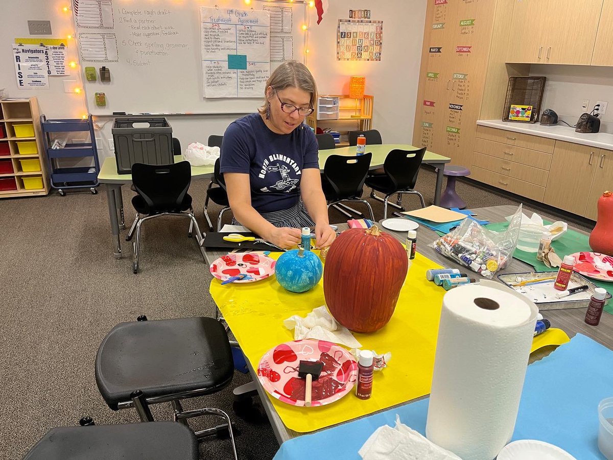 Our <a href="/CarolNorthES/">North Elementary School</a> Specials team got together to make our #storybookpumpkins Love hanging out with these people! #WeCAN