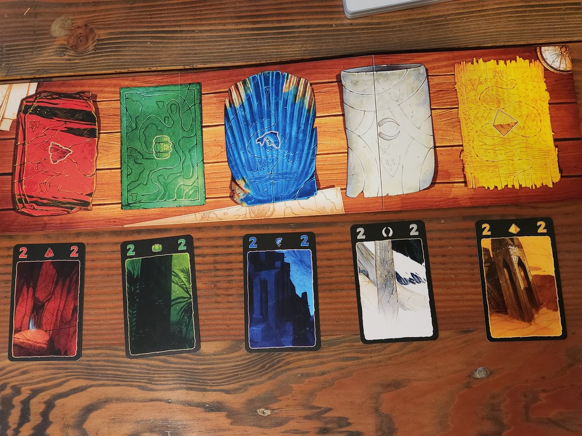 backwardok's tweet photo. Bought the newer version of Lost Cities since we noticed that it works much better for my husband, who is colorblind. Turns out it also is much easier for me to see as well! Great example of Use Of Color improved upon. #a11y https://t.co/4kudc5MeB8