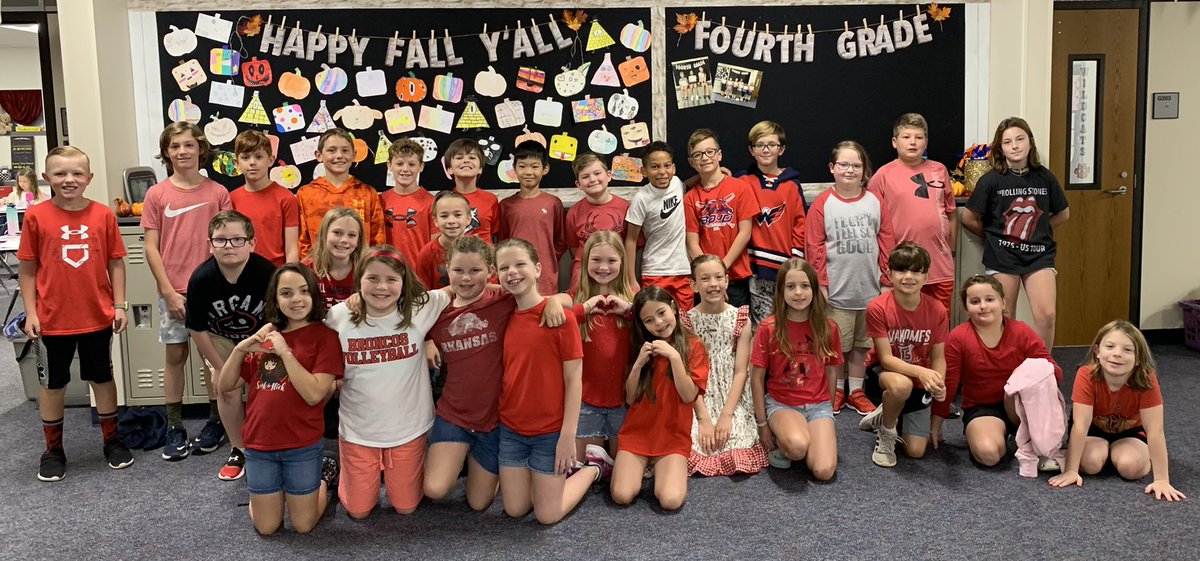 4th Grade sporting red today! Red Ribbon Week at Eddins! <a href="/vcook4/">Vicky Cook</a> <a href="/PoppyStokes3/">Poppy Stokes</a> <a href="/EddinsElem/">Eddins Elementary</a>