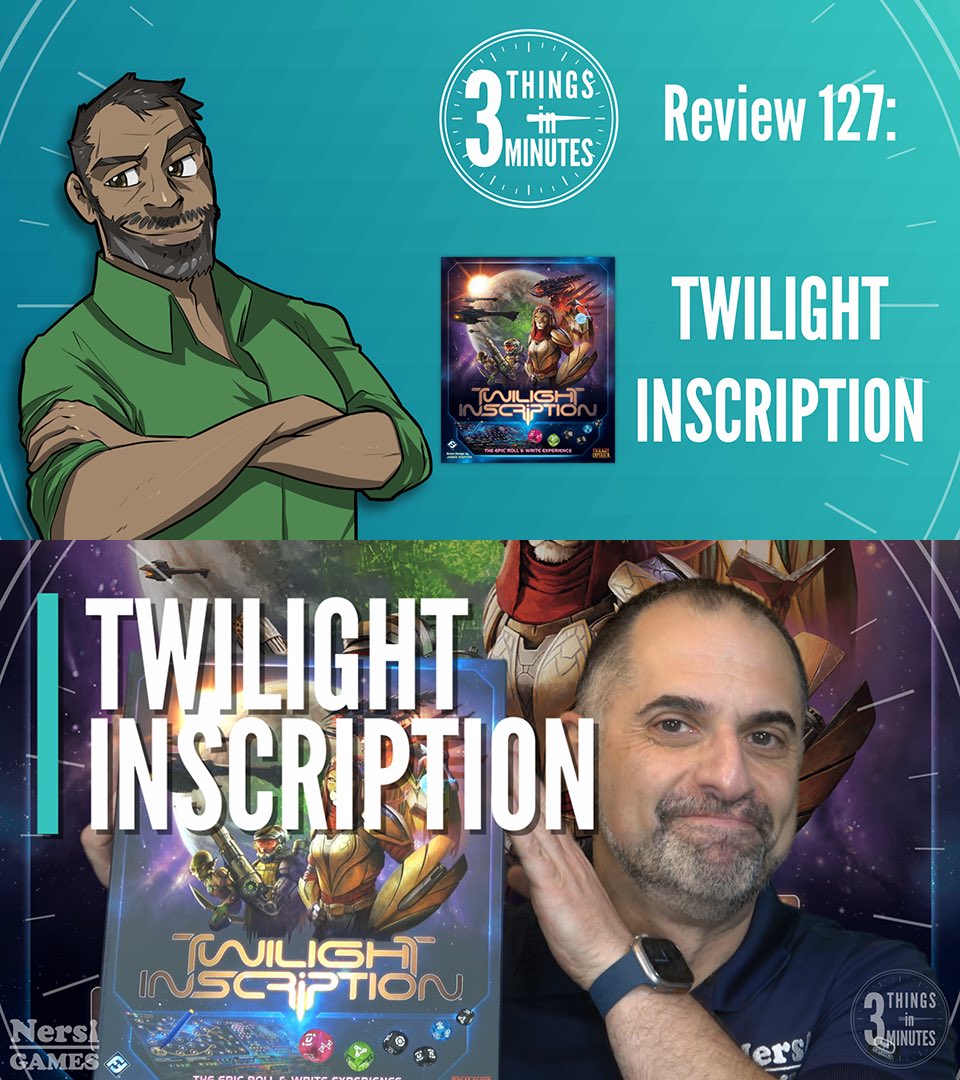 NersiGames's tweet photo. Is the pen mightier than the War Sun? Find out in the review of Twilight Inscription from @FFGames at https://t.co/qPYxbWRwRs!
#boardgames #boardgame #bgg #boardgamegeek #tabletopgames #gaymer #nersigames #twilightimperium https://t.co/HmRGLVsgoq