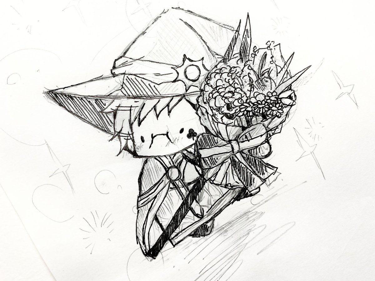 トレイ先輩ラフ画 