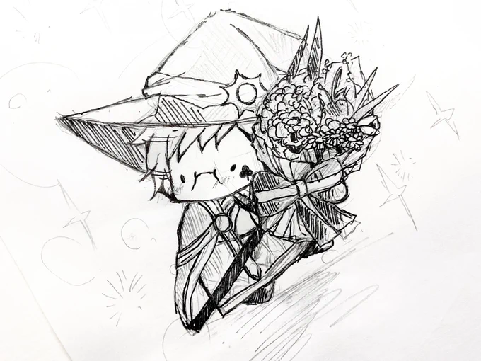 トレイ先輩ラフ画 