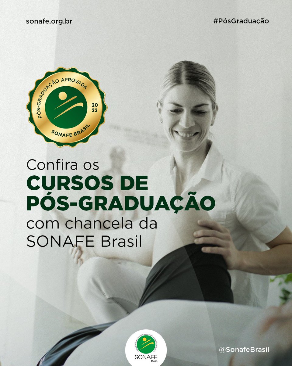 A Comissão de Educação da SONAFE Brasil mantém uma relação de cursos de Pós-graduação aprovados pela Comissão de Educação!
Acesse o site: sonafe.org.br/noticia/posgra… 

#sonafebrasil #fisioterapiaesportiva #fisioterapia #posgraduacao #cursodefisioterapia
