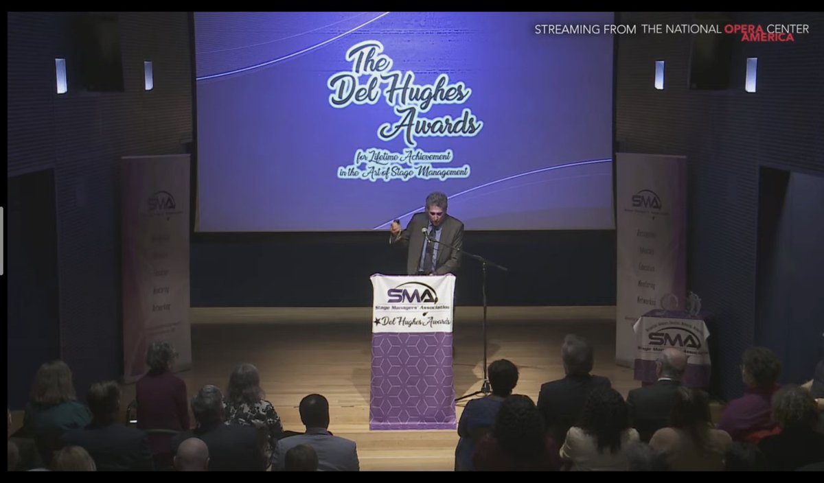 Are you tuned in to #DelHughes22? Here's what's happened so far:
- Cheryl Mintz &amp; <a href="/TheBlackSM/">The Black Stage Manager</a>'s welcoming remarks
- @AEASMWells keynote speech
- Andy Bryant introduces honoree <a href="/andyapplefig/">Andrew Feigin</a> 
- <a href="/andyapplefig/">Andrew Feigin</a> brought his stopwatch!