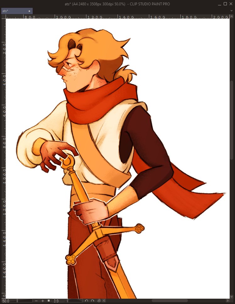 weapon 1boy sword freckles male focus solo scarf  illustration images