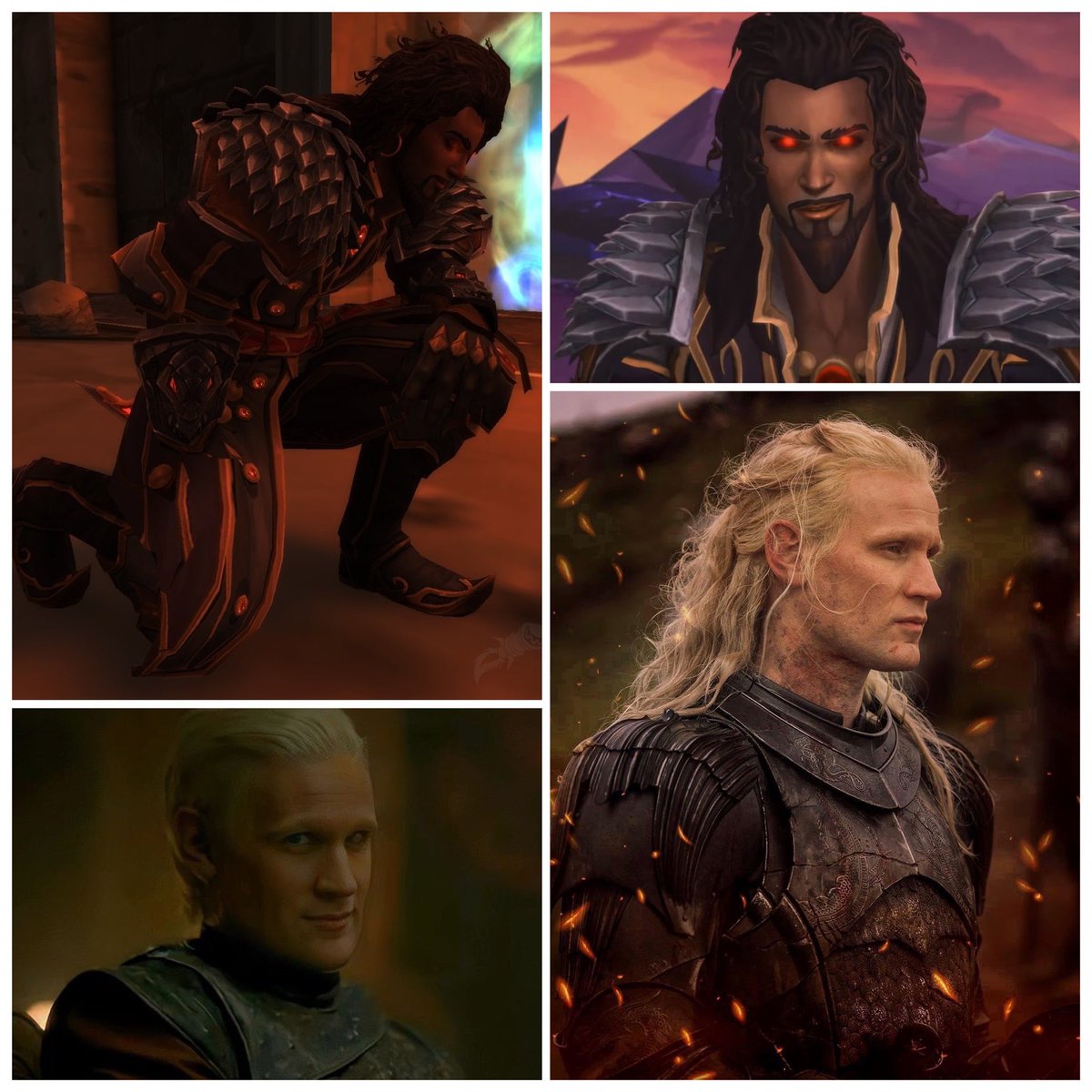 rachellschez's tweet photo. We have a Dragon daddy in Azeroth too 😏 
#DaemonTargaryen #Wrathion #warcraftart #daddydragon #HouseoftheDragon #worldofwarcraft #daddydaemon 
@Warcraft 
@HouseofDragon https://t.co/bH0vqR709p