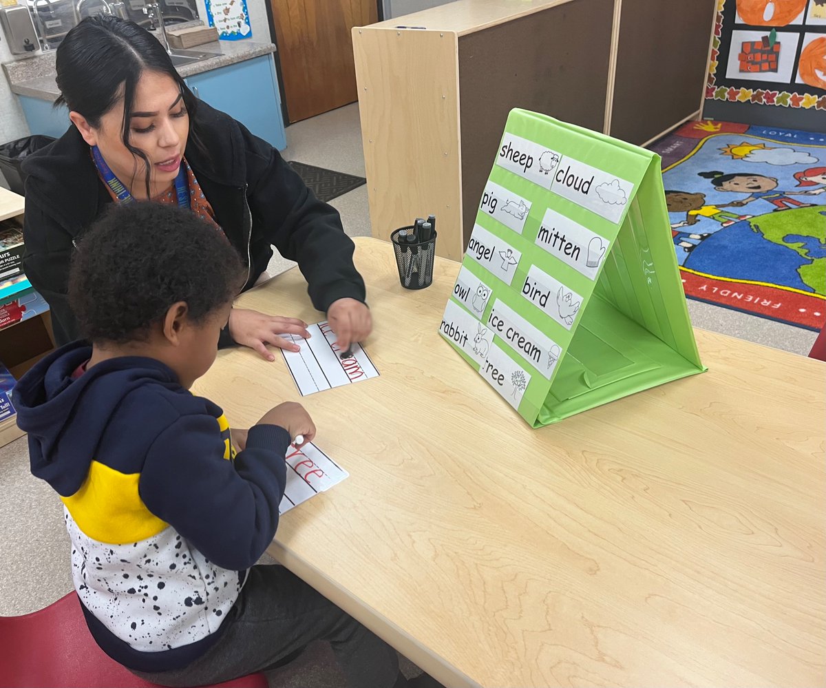 So proud of our youngest learners attending preschool. Great job of integrating writing and art.