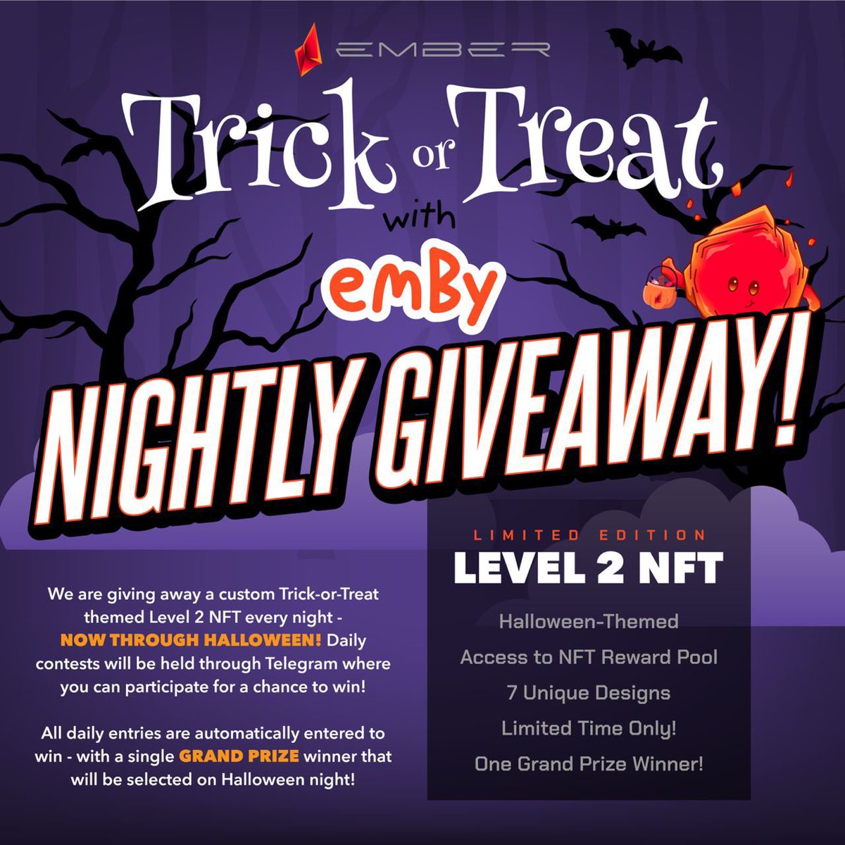 _redvelvet_80's tweet photo. Hey everyone! Here's the official details for our Halloween Giveaway! #Ember #Giveaway #Halloween #Trickortreat #Emby #Crypto #Defi #BlockStar #EmberToken $EMBER https://t.co/ztJdZp2Ubp
