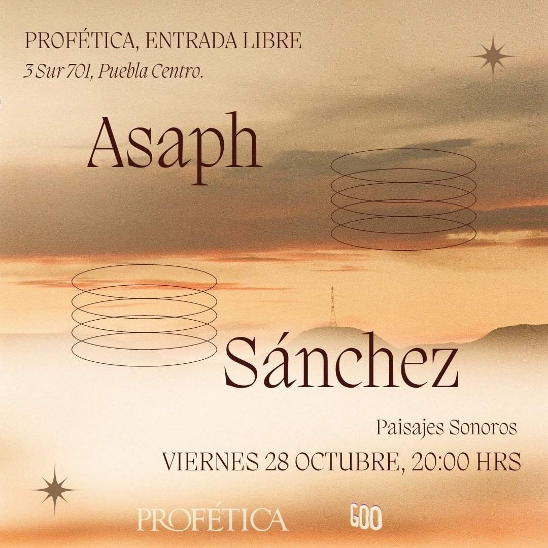 Muy contento de anunciar el segundo concierto en PROFÉTICA <a href="/CasaDeLaLectura/">Profética</a>. ¡Allá nos vemos!

Viernes 28 • 20hrs00 
3 sur 701, #Puebla 

arte x <a href="/dave_eme/">Dave Eme</a>