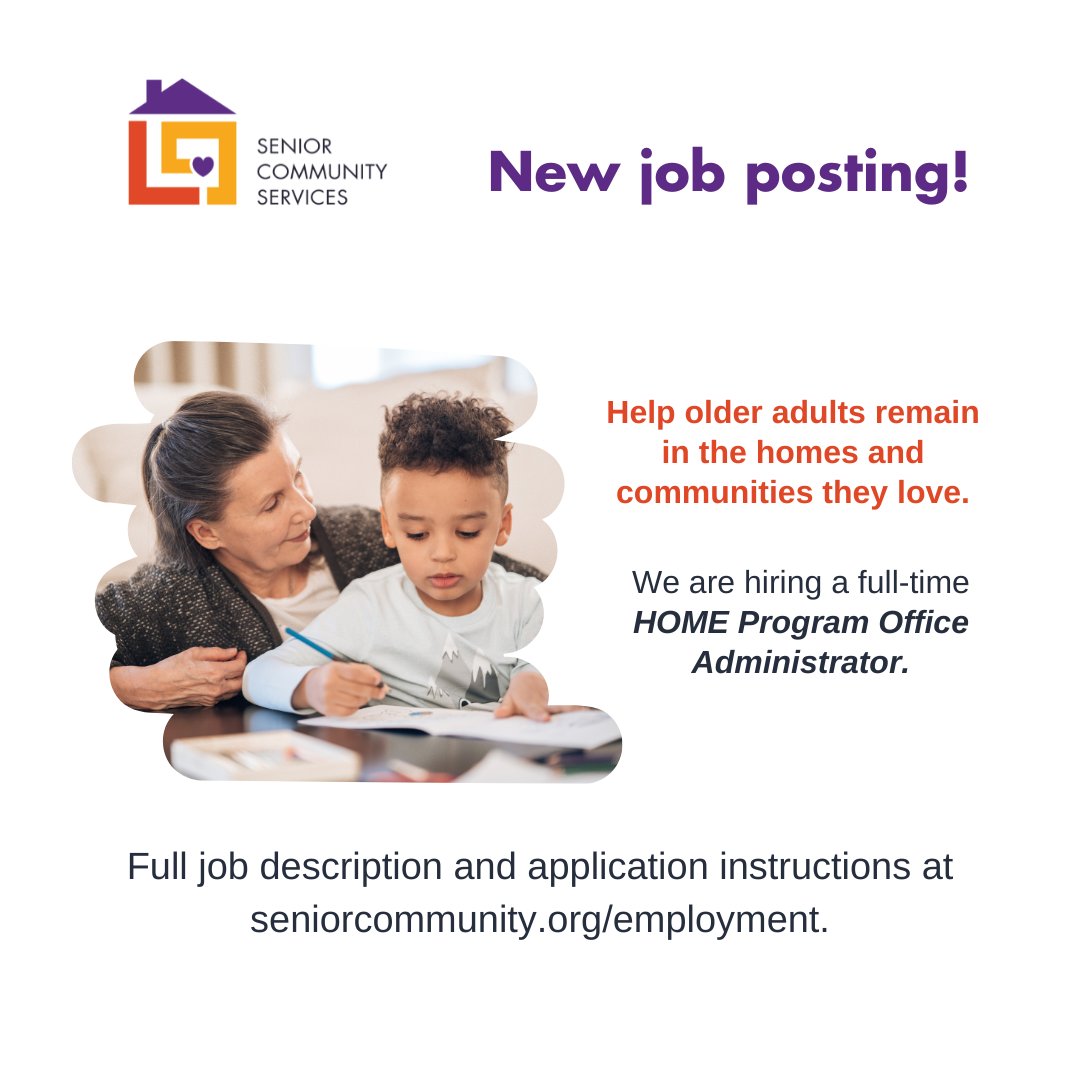 We're hiring! Visit our employment page to learn more about this opening and others. lnkd.in/gczvdyMS
#hiring #opportunity #employment #nonprofitjobs #reimagineaging