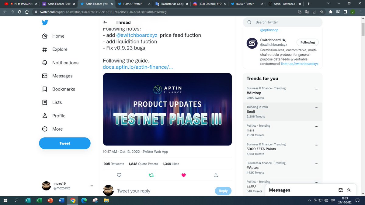 mozo192's tweet photo. #Aptos #Aptinlabs #AptinFinance #AptinTestnet
@AptinLabs amazing project https://t.co/ksCDeCfo1O