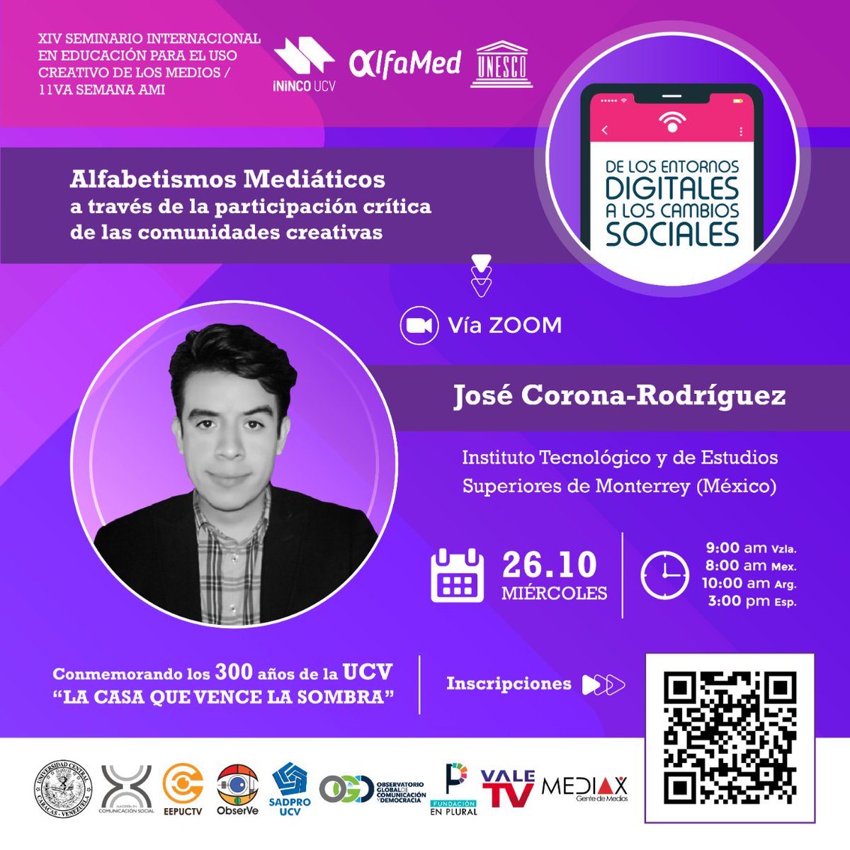 amidi_com's tweet photo. #ActividadesAMIDI / #AgendaAMIDI | Nuestro coordinador, @jomacorona, hará parte del XIV Seminario Internacional En Educación Para El Uso Creativo De Los Medios, enmarcado en la #GlobalMILWeek2022 y que inicia este miércoles.
Registro sin costo: https://t.co/0DNyPkauVH https://t.co/hwkiwJoLt6