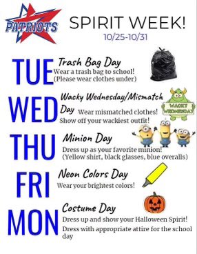 I’m in a little disbelief at the first theme day. In a school and district with a high poverty rate, the school is encouraging students to dress up as trash bags.