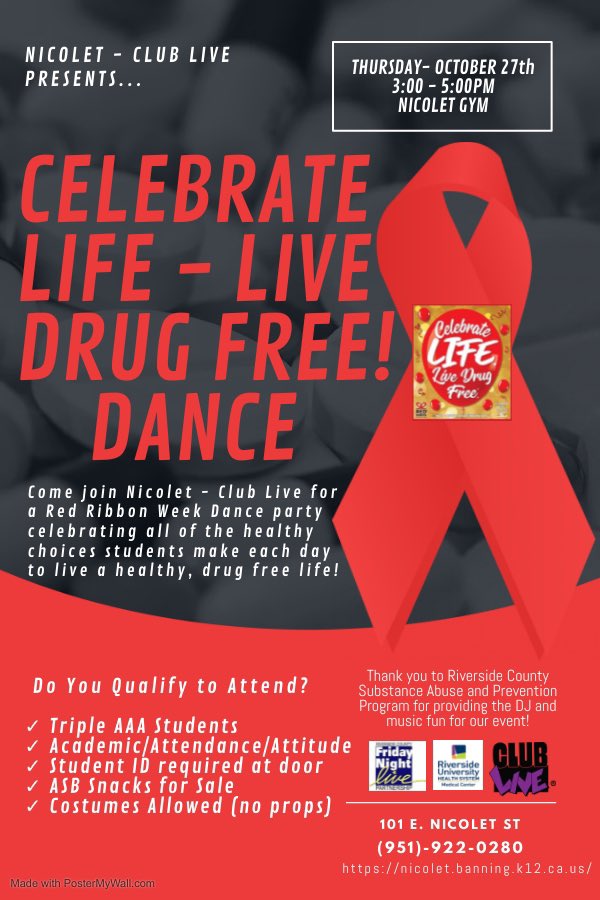 Cannot wait for our first dance of the year! Mark your calendars! Bring your student ID for entrance and only AAA students (good academics, good attendance, and good attitudes) are allowed. ASB will be hosting a snack bar, so bring some money to purchase snacks.