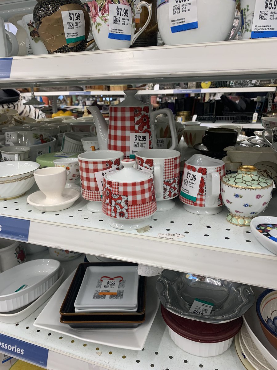Went to the Value Village at Vic Park &amp; Finch today and they have lost their damn minds! A total of $34 for this coffee set with all pieces prices separately. These are NOT thrift store prices. Someone clearly has been looking at eBay and getting ideas.