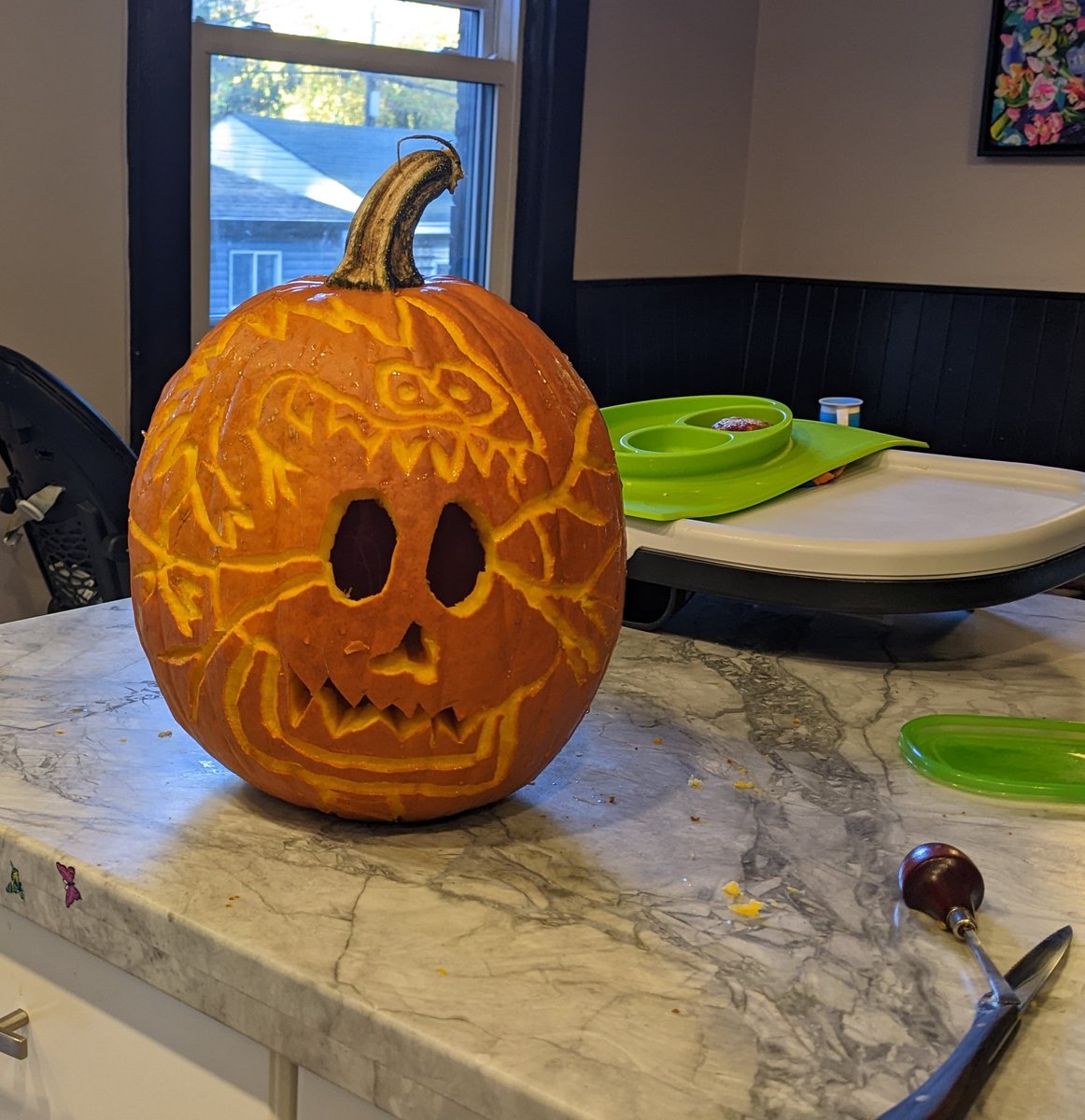 SMRVRODMANN's tweet photo. @ToxicSkullsClub
The stages of my PRET TSC!!
Rainbow eyes is one of my fav traits but I couldn't figure out how to do a rainbow carving. So the pret form seemed best !!!
I'm happy with how it turned out.
#tscpumpkin
#stages https://t.co/xpy1enTLpl