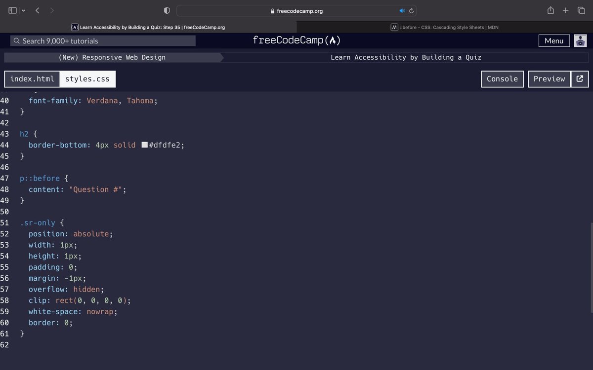 duedumaxx's tweet photo. Day02 of #100daysofcode on freeCodeCamp website.
I had a great time building a Quiz using #HTML and #CSS. I paused on #STEP35 of the freeCodeCamp (New) Responsive Web Design to continue later.
#Codetraingh #RoadtoBeADeveloper #Codetrainchallenge #webdesign #building #98daysToGo https://t.co/0qrfM0yNOA