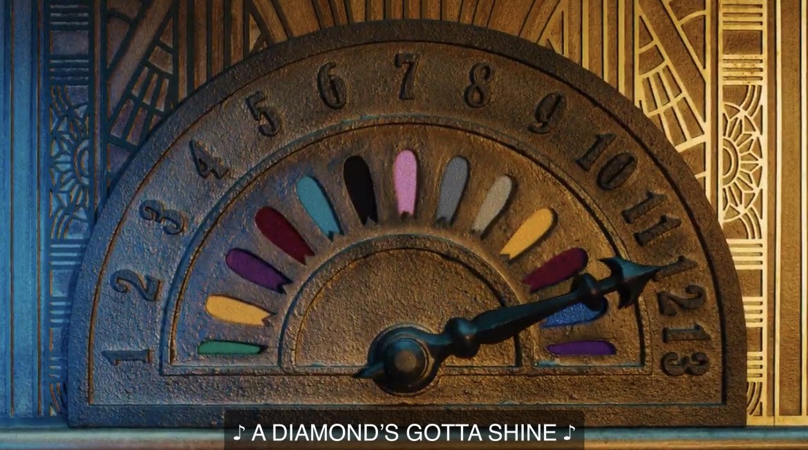 SwiftNYC's tweet photo. Taylor Swift’s necklace and the elevator in #BejeweledMusicVideo resonate with colors of her album, also indicating that Speak Now is the next Taylor’s Version re-recorded album! 

Enchanted also was playing instrumental in the beginning of the music video! @taylornation13 🤔 https://t.co/2G05BzlxDc