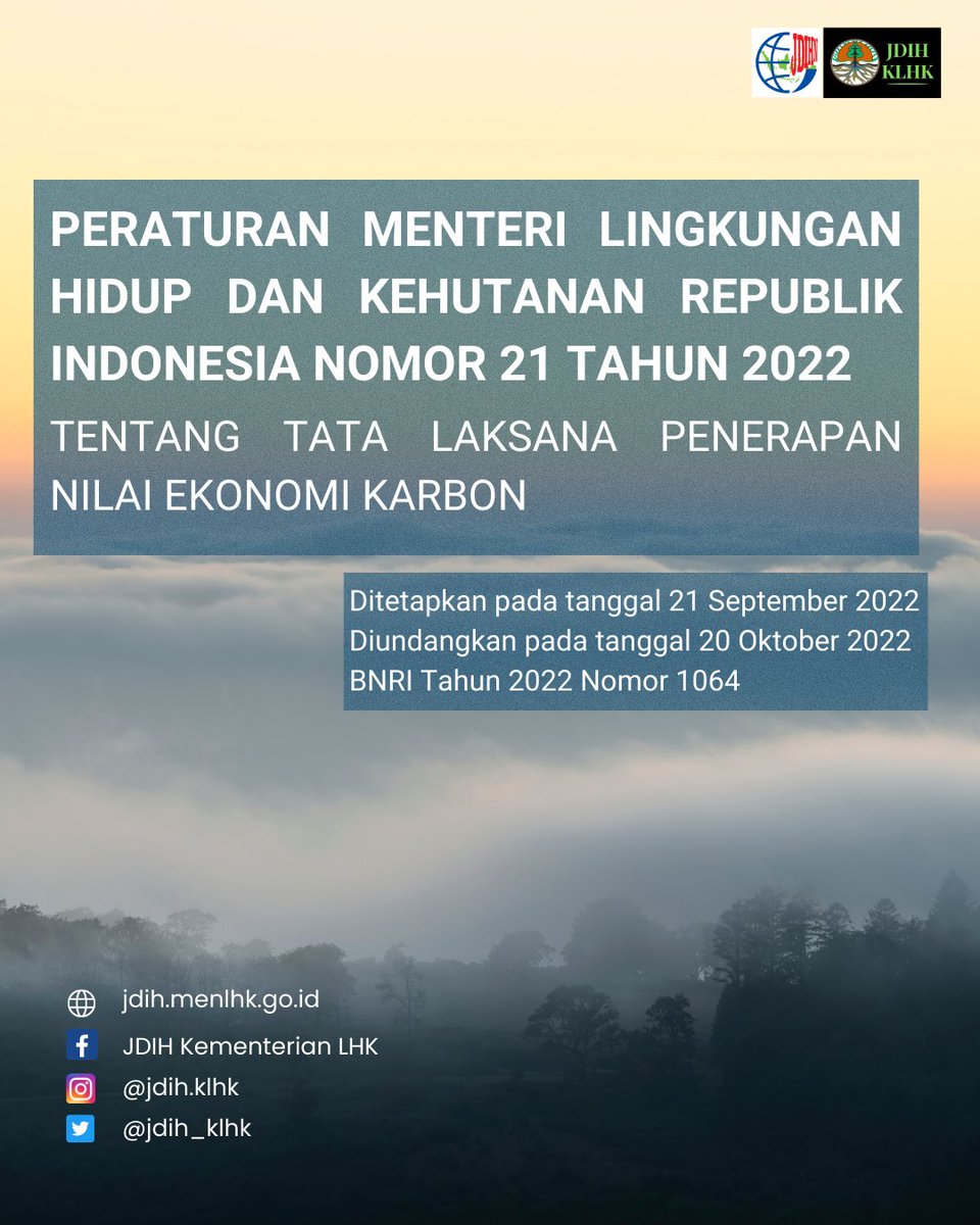 Peraturan Menteri Lingkungan Hidup dan Kehutanan di atas sudah dapat diunduh di website JDIH Kementerian LHK
jdih.menlhk.go.id
--
#kementerianlhk
#jdihklhk
#peraturanmenterilhk
#birohukumklhk