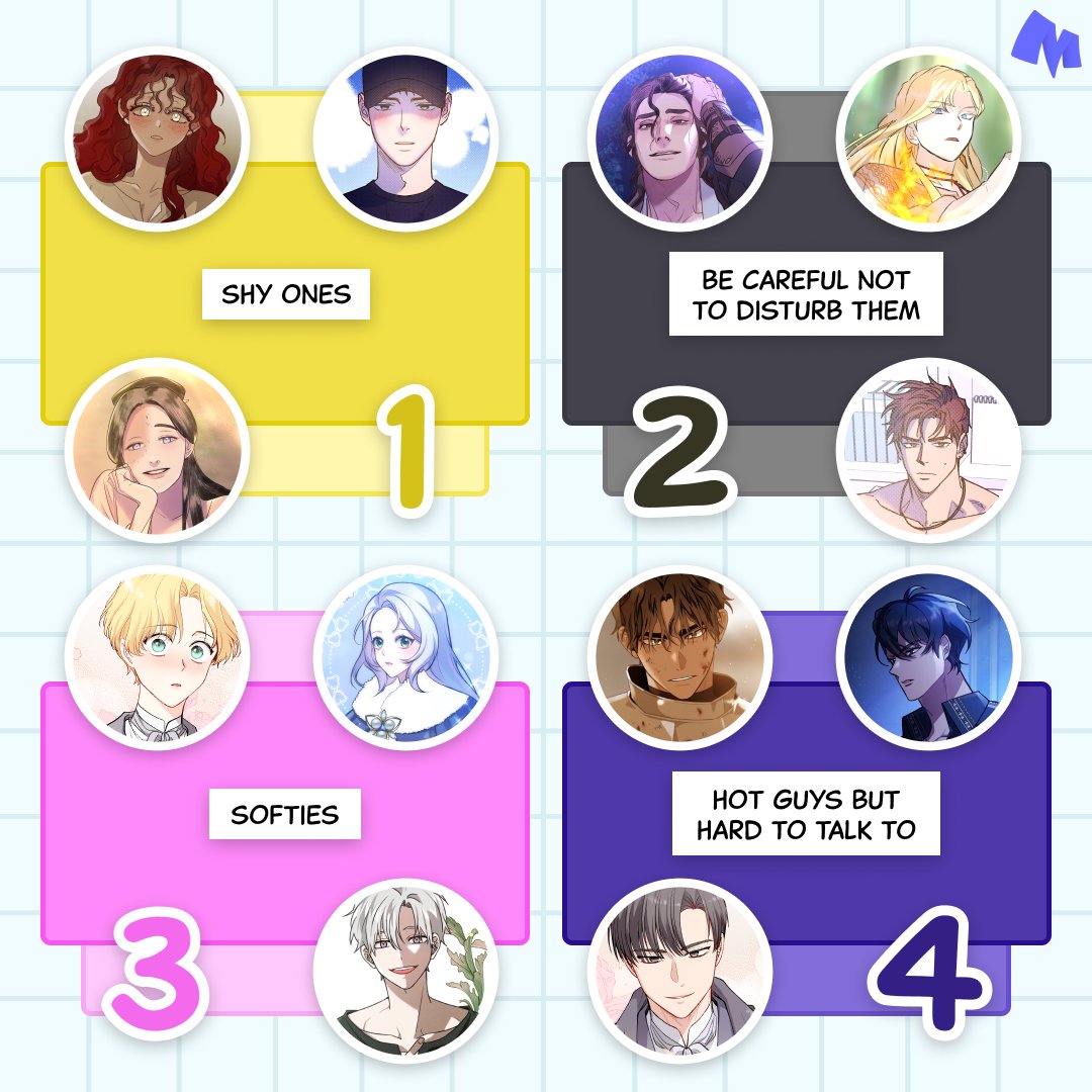 mantaofficial__'s tweet photo. 12 characters, 4 tables, and 4 vacant seats… for you!! 💜
#riftan #maxi #ulyseon #undertheoaktree #muon #seolha #thetaintedhalf #sangwoo #jaeyoung #semanticerror #camellia #claude #findingcamelia #vlad #lily #disobeythedukeifyoudare #gizzida #thegoldenforest https://t.co/3neKNJpUGe