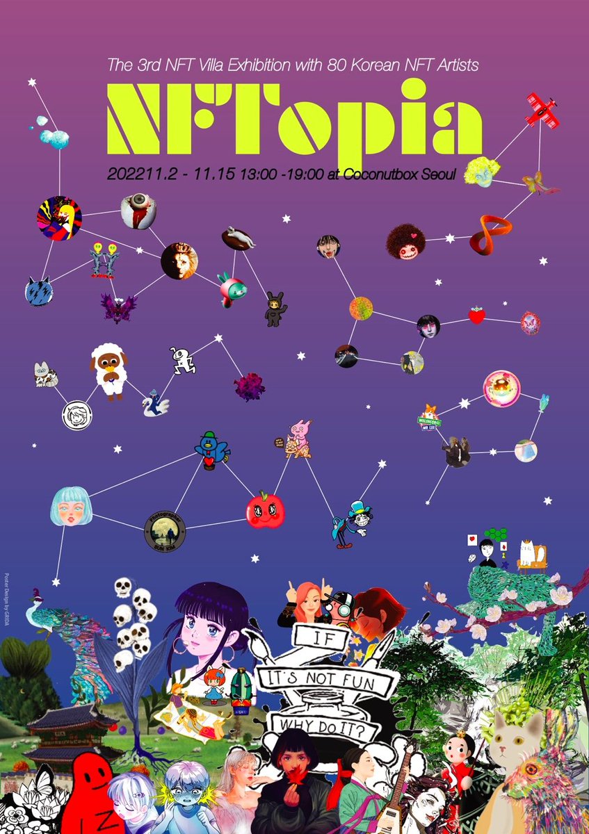 홍대코코넛박스에서
클하NFT 작가님들과 함께 빌라전 전시를 합니다 ♡ 
11/2~11/15 
13:00~19:00
많이 놀러와 주세요♡♡^^