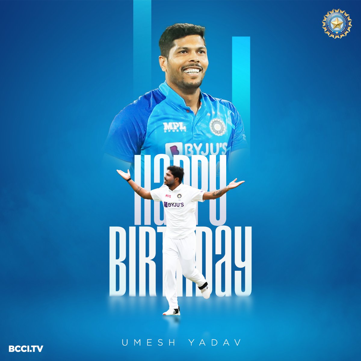 Happy birthday umesh yadav wish you a great year ahead  