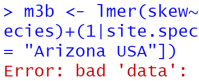 donaldmcknight2's tweet photo. #R can be pretty harsh, but I don't think I've ever had it straight up tell me my data are bad before. Brutal. #StatsFail #Coding https://t.co/alyv9e6d4s