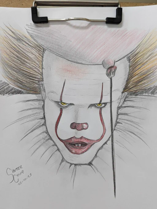 ペニーワイズ落書き Pennywise sketch #drawing #ilustration #fanart #Pennywise #IT #sketch #art #ArtistOnTwitter #rough #イラスト #らくがき #ファン #ペニーワイズ #イラスト練習中 #イラスト好きさんとつながりたい #絵描きさんと繫がりたい