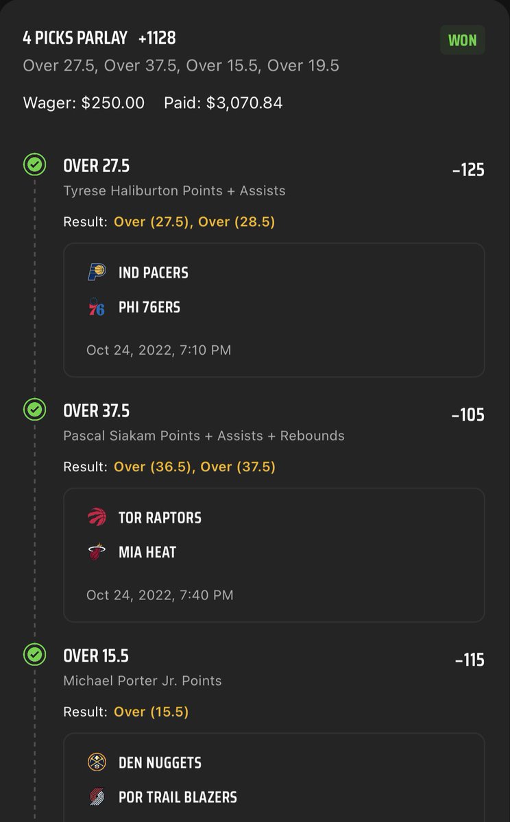 RingBradys's tweet photo. I guess Mixed-Prop and 1Q Parlays are my thing now 🤣 What a run!!! @goldboys @kwoooooooonn @j2110_ @portman7387 @The_PropFather https://t.co/lX5YyP4h6f