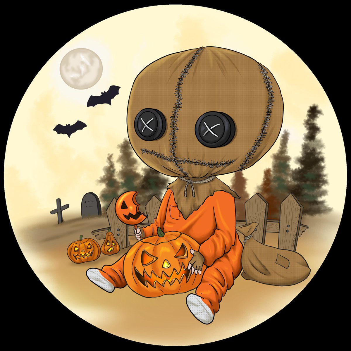 Trick 'r treat Sam art because I just saw the movie and I'm in a Halloween mood! 🎃 
Sam is adorable though, all he wants is some candy! 
#sam #samhain #trickrtreat

Also Slowly breaking trough my art block so yay