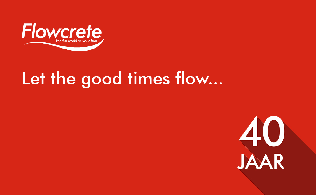 🎉Flowcrete is opgericht in 1982 en bestaat dit jaar dus 40 jaar! 🎉. 
 #LetTheGoodTimesFlow  #Flowcrete40  #verjaardag #vloeroplossingen